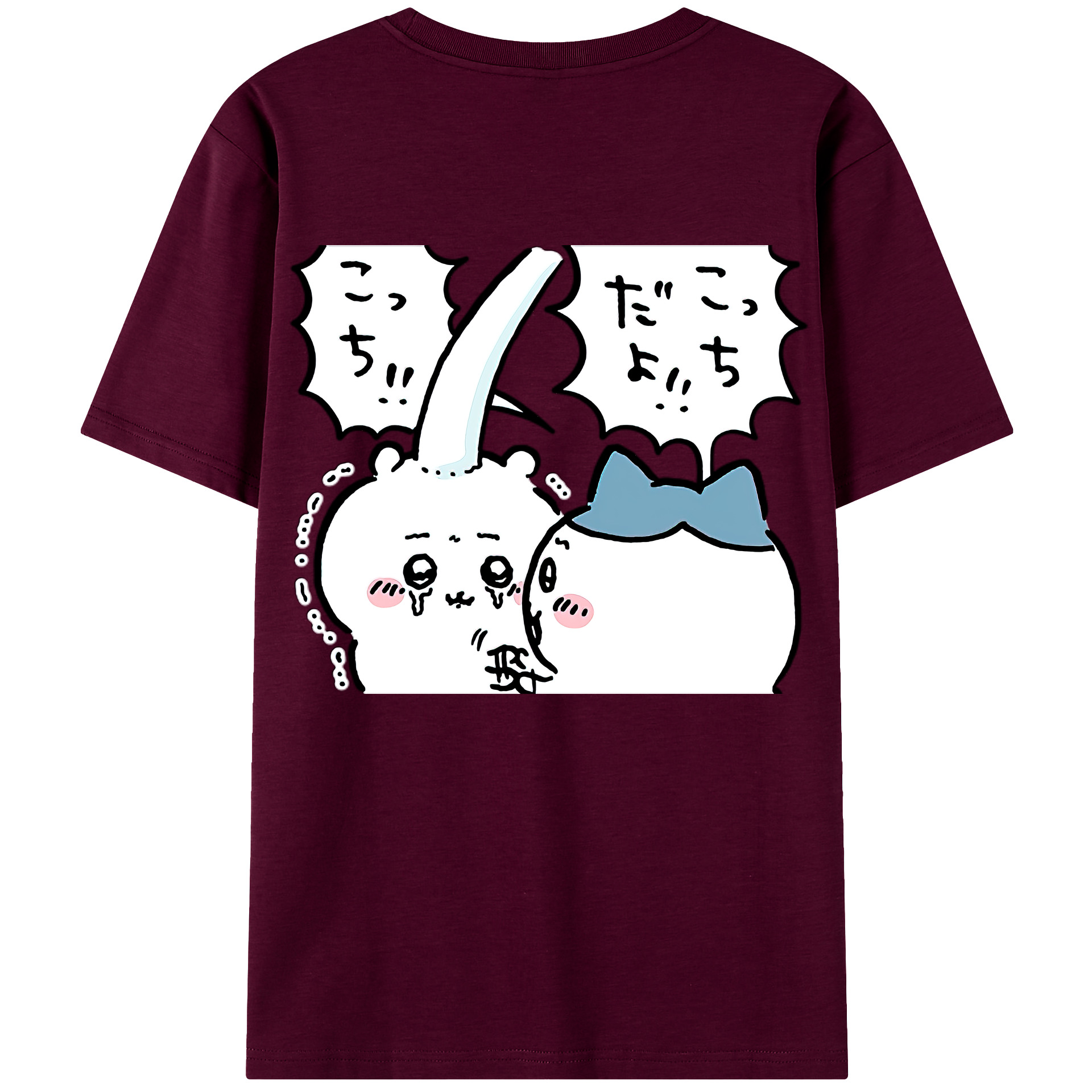 （画像用） ちいかわ ハチワレ Chii-kawa hachiware レディース半袖Tシャツ(バックプリント)